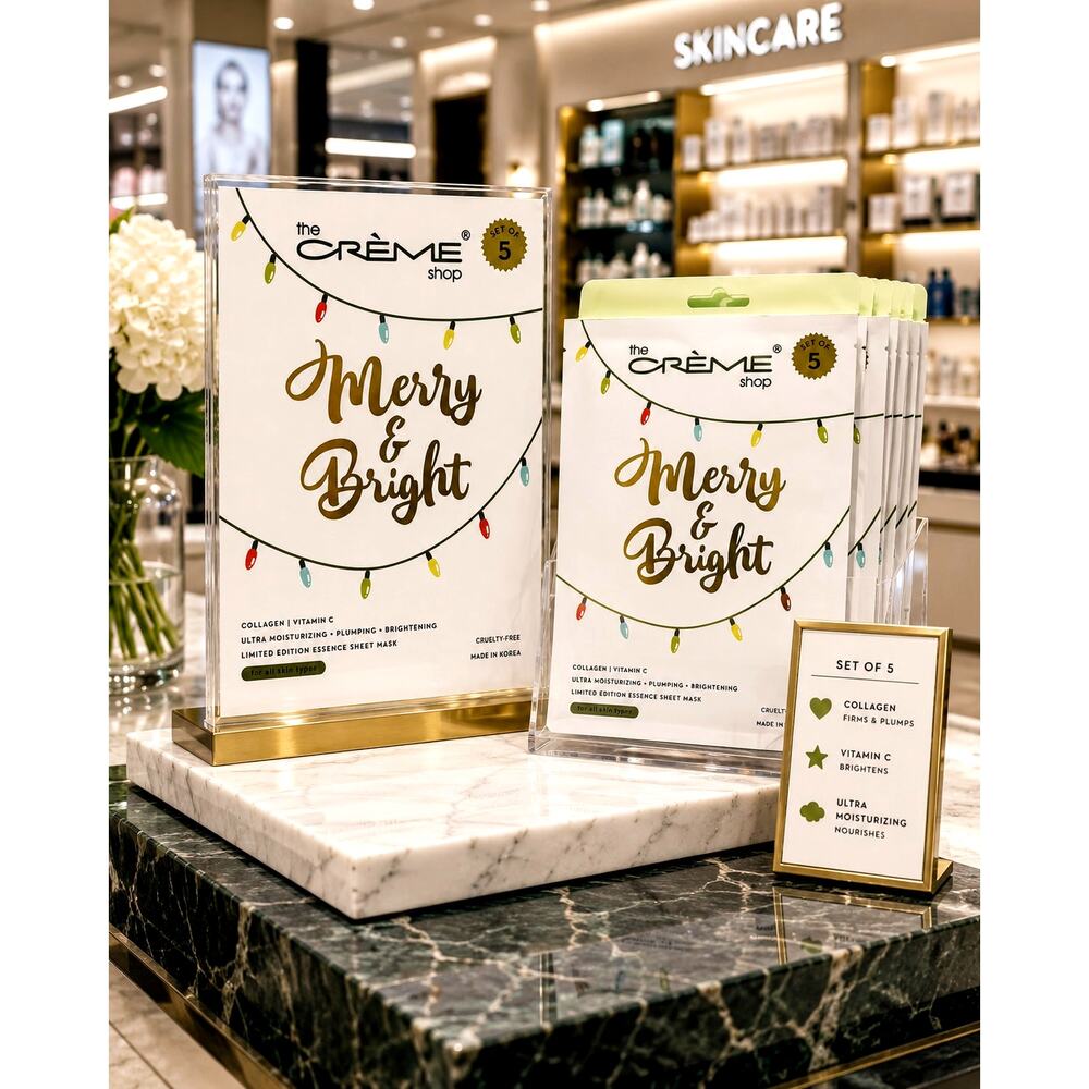 The Creme Shop Merry & Bright Limited Edition Essence Sheet Mask (set of 5)